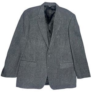 Patrick James 100% Camel Hair Herringbone Dark Gray Blazer Two Button West Coast